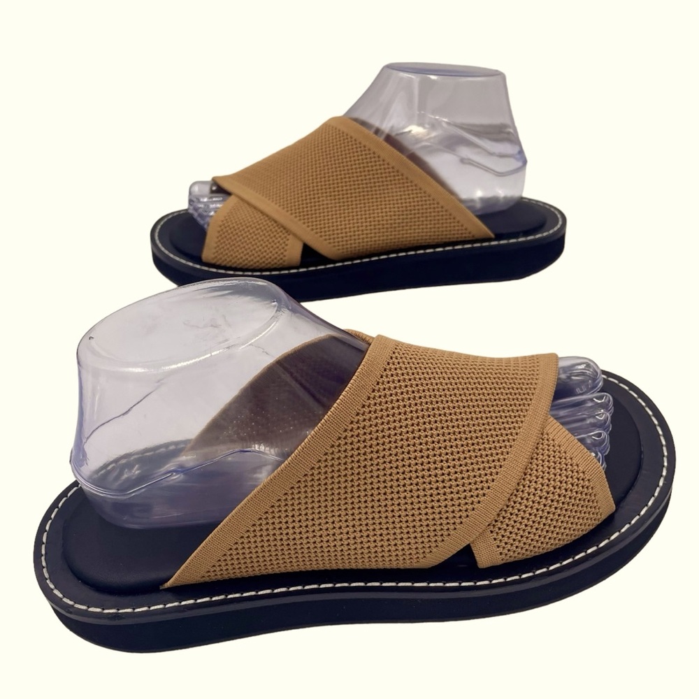 NEW Everlane Caramel Tan ReKnit‎ Form Crossover Sandal in Size 7.5